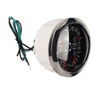 KIMISS Calibro Multifunzionale 4 in 1 85 Mm per Auto, Barca, Moto-livello del Carburante in Tempo Reale, Pressione dell'olio, Temperatura dell'acqua e Tensione Monito DC 9-32V (Nero °F/PSI)