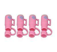 KIMISS Cappucci Riutilizzabili Antipolvere per Cannucce - Topper in Silicone per Feste, Shopping, Campeggio - Protezione Dagli Schizzi Inodore (Tappi di paglia da 4 tazze)