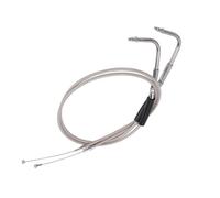 KIMISS Cavo Acceleratore Pezzi Cavo Acceleratore Esteso in Acciaio Inossidabile da 90 Cm Sostituzione per XL883 Heritage per Ciclisti con Manubrio Esteso (SILVER)