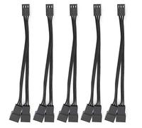 KIMISS Cavo di Estensione Splitter a 3 Pin, Convertitore da 1 a 2, Lunghezza di 14 Cm, Compatibile con Ventole del Telaio a 3 Pin, Adattatore di Alimentazione a Doppia Ventola Nera
