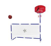 KIMISS Centro Sportivo 2 in 1 per: Set Interattivo per Basket e Calcio, Giochi al Chiuso e all'aperto, Giocattolo per attività Genitoriali