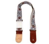 KIMISS Cinghia per Ukulele Regolabile, Resistente Nylon, for Comfort | Stile ricamato, finali in pelle, adatto a tutte le taglie