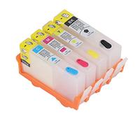 KIMISS Confezione 4 Cartucce d'inchiostro Ricaricabili per Officejet -, Blu, Magenta, Giallo - Sostituzione Permanente del Chip Stampa (#5)