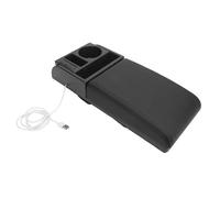 KIMISS Console Centrale a Lunghezza Regolabile Coperchio di Bracciolo con Console con Portata di Ricarica USB Porta di Abbigliamento Universale Auto per Autori Estensione per SUV (Nera)