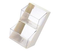 KIMISS Contenitore Impilabile per Bustine di tè e Snack - Scatola Portaoggetti da Scrivania in Plastica Multistrato a Prova di Polvere, Moderna e Minimalista, Scatola Organizer da Scrivania per