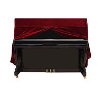KIMISS Copertura per Pianoforte Verticale - Copertura Antipolvere Completa Pleuche per e Altri Modelli - Protezione Elegante per il Tuo Pianoforte (rosso)