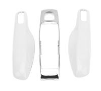KIMISS Cover per Chiave Dell'Auto, Custodia Protettiva per Portachiavi con Telecomando per Auto Adatta per 911/Panamera/Macan/Boxster(Conchiglia centrale bianco perla + argento)