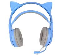 KIMISS Cuffie da Gioco con Orecchie di Gatto con Illuminazione RGB Cuffie da Gioco con Presa USB + 3,5 Mm Supporta la Regolazione del Volume Disattivazione ' del Microfono Orecchie di Gatto (BLUE)