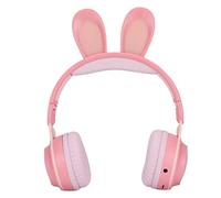 KIMISS Cuffie Wireless per Bambini con Design a Orecchie di Coniglio, Cuffie Pieghevoli con Luce Colorata a LED per l'apprendimento Online, Materiale ABS, Tablet PC Adatto,