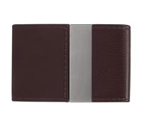 KIMISS Custodia per Supporto per Biglietti da Visita - Pelle Resistente in Pelle e Acciaio Inossidabile per l'uso, Colore Arancione Elegante (Caffè)