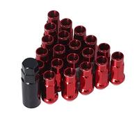 KIMISS Dadi Ad Alette, Universali 20 Pezzi M12x1.25 Dadi Ad Alette per Ruote in Metallo Accessori per Auto Universali(Rosso)