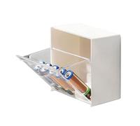 KIMISS Dispenser Porta Cotton Fioc Montato a Parete per Dischetti di Cotone + Scatola Portaoggetti a Conchiglia Montata a Parete + Robusto Organizer per vanità del Bagno