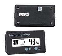 KIMISS Display LCD Monitoraggio della capacità della Batteria, Indicatore di Tensione Impermeabile 12-84V -ACID e Litio Batterie, 6GS PCB HTN Blue Screen (Illuminazione bianca)