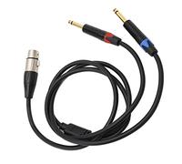 KIMISS Doppio Cavo Splitter da 6,35 Mm a Xlr y - Collegare i Microfoni con facilità, Connettori a Placcati in Oro 24K Chiara qualità del Suono (#1)