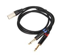 KIMISS Doppio Cavo Splitter Y Maschio da 1/4 di Pollice a XLR per Microfono e Apparecchiature, XLR Maschio a Doppio Adattatore Mono Plug Mono da 6,35 Mm (2m)