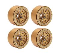 KIMISS Elevata Resistenza all'usura 4 Pezzi per Cerchione Beadlock in Ottone Pesante da 1,9 Pollici per Axial SCX10 90046 AXI03007 D90 D110 TF2 per 1/10 RC Car Materiale di Alta qualità