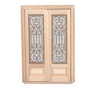 KIMISS Fai da Te 1:12 Dollitto in Miniatura Porta in Legno Cavo per - Simulazione Creativa Porta della Bambola per Gioco e Arredamento Fantasiosi