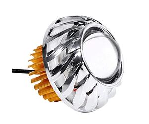 KIMISS Faro del motociclo-devil eye Angel Devil Eye Spot Light, faro per motocicletta LED Lente per proiettore Dual Halo Angel Devil Eye Spot Light(blu)