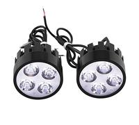 KIMISS Faro per moto universale LED fendinebbia, 1 paio di faretti LED ad alta luminosità per moto, luce bianca 24 W