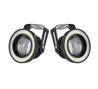 KIMISS Fendinebbia a LED per Auto 3 Pollici, Fari Fendinebbia Rotondi con Occhi di Angelo Ad Alta Luminosità DC 12V Universale IP65