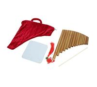 KIMISS Flauto di Pan 15 Tubi G Key - Strumento a Fiato Tradizionale C Se per Principianti e Studenti, Materiale di bambù Naturale (mano destra)