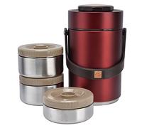KIMISS Food Flask 2L Termos Para Comida Caliente 24 Horas 304 Acciaio Inossidabile 2.3L Lunch Box Sottovuoto 3 Strati Prevenire Perdite Contenitore Isolato per Viaggi di Lavoro (Rosso)