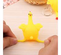 KIMISS Fun di Pollo a Forma di Stress Sollievo Catena Chiave della Catena - Giocattolo di Spremitura Carino per, di Compleanno, Favore della Festa