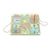KIMISS Game di Labirinto di Legno Magnetico e Onal - Divertente Gioco da Tavolo da Allenamento per il Cervello per 3-6 Anni - Giocattolo di Apprendimento Interattivo