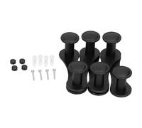 KIMISS Gancio Murale Pieghevole Regolabile - Guocero di Stoffa Versatile per Soggiorno, Bagno e Casa - Design in Alluminio e Pp con 6 Ganci con 6 Ganci (BLACK)