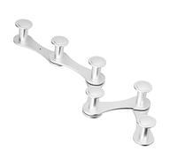 KIMISS Gancio Murale Pieghevole Regolabile - Guocero di Stoffa Versatile per Soggiorno, Bagno e Casa - Design in Alluminio e Pp con 6 Ganci con 6 Ganci (SILVER)