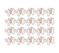 KIMISS Graffette per Carta a Forma di Elefante - 20 Clamp/Holder in Ferro Elettrolitico in Oro Rosa per l'organizzazione e l'uso dei Documenti