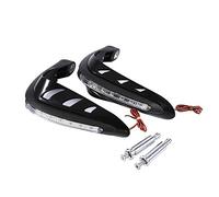 KIMISS Guardamani per moto, 1 paio di protezioni per manubrio universali con protezione a LED per paramani(Nero)