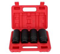 KIMISS Impatto Set di Socket per la Rimozione del Dado dell'assale | Set di Socket Profondi 4 Pezzi 1/2 "per Auto, Camion, SUV - Acciaio Chrome