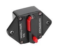 KIMISS Interruttore Automatico DC 32 V con Interruttore di Ripristino Manuale, Design Impermeabile per Auto, Camion, Barche, e ATV - Protezione da Sovraccarico e Uso Versatile (30A)