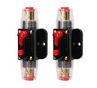 KIMISS Interruttore Automatico in 12-24 V con Ripristino Manuale, Portafusibile, Capicorda Batteria e Tubi Termorestringenti per Sistemi di Auto e Barche (30A)