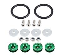KIMISS Kit di fissaggio a sgancio rapido per auto, kit di sgancio rapido, supporto paraurti in lega di alluminio, rondelle/bullone per vano motore, kit di fissaggio a sgancio rapido, verde
