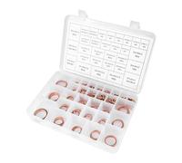KIMISS Kit di Rondella di Rame 570pcs 30 Taglie Rondini in Rame Kit Piatto con Lavatrici in Plastica Rondelle di Tappo per Pozzetto, Acqua, Carburante e Raccordi Idraulici Riscritti