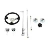 KIMISS Kit di Ruota dello Sterzo a Kart 300 Mm, Gruppo per Giunti a Sfera per Bielo per 100, Go Kart - Componenti Metallici Durevoli