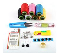 KIMISS Kit Infila Ago da Cucito - Scatola da Cucito Grande da 10 Pezzi con Forbici, Ditale, Metro a Nastro per Progetti di Sartoria e Fai da Te, Ideale per l'artigianato Domestico (Rosa rossa)