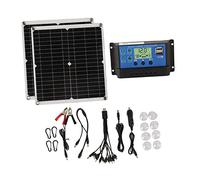 KIMISS Kit Pannello Solare da 50 W con Regolatore di Carica Solare da 60 A e 2 Uscite USB per, Campeggio e Alimentazione di Emergenza