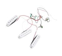 KIMISS Kit Pickup per Chitarra Elettrica Alnico V Set Precablato Single Coil con Sostituzione della Linea del Volume Timbrico per Pannello ST Bianco