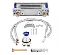 KIMISS Kit raffreddamento radiatore olio motore moto Radiatore per CB CG 100CC-250CC(65ML-argento)