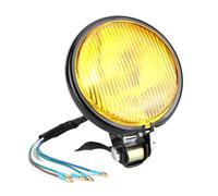 KIMISS Lampada frontale stile retrò vintage Lampada universale per moto Lampada frontale per motocicletta(Black Shell Yellow Glass)