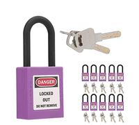 KIMISS Lucchetto di Sicurezza 10 Set 38 Mm per Ingegneria, Isolamento e Antipolvere - Ideale per Fabbriche, Cantieri Edili, Ospedali, Prodotti Chimici (PURPLE)