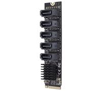 KIMISS M.2 PCIE 3.0 Scheda Adattatore per Espansione del Disco Rigido a 5 Porte con Funzione PM, Supporta SSD e, Plug e, Dissipatore di Calore in Alluminio, Compatibile con i Computer Desktop