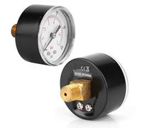 KIMISS Manometro 50mm Quadrante Resistente All'Erosione Connessione | Componenti in ottone durevoli, scala chiara, adatti a vari fluidi, raccordo 1/4 BSPT, misurazioni precise della pressione