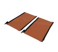 KIMISS MANUESE POLLOLER CHILANDABILE CIPPER 2 Pezzi - Copertura in Pelle PU Elastica Morbida per Comfort e Presa - Protezione del Manubrio Passeggino e Coperture per Braccioli Easy pulit (BROWN)