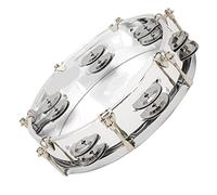 KIMISS MBAT Tamburello con Tono Regolabile, Tamburo Portatile Jingle Bells a Doppia, Strumento a Percussione da 8 Pollici per Principianti (Trasparente)