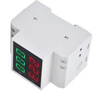 KIMISS Messa di Tensione Digitale Ad Alta Precisione, Ampermetro Voltmetro AC80-300V con Display a LED a Doppio LED, Montaggio della Guida DIN, Misurazione della Corrente 0-99,9A