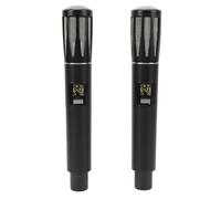 KIMISS Microfonico Wireless UHF Professionale Doppio Microfono Dinamico Portatile Karaoke Senza Fili con Ricevitore per Performance Sul Palco Streaming Live Portata 100 M Metallo (BLACK)